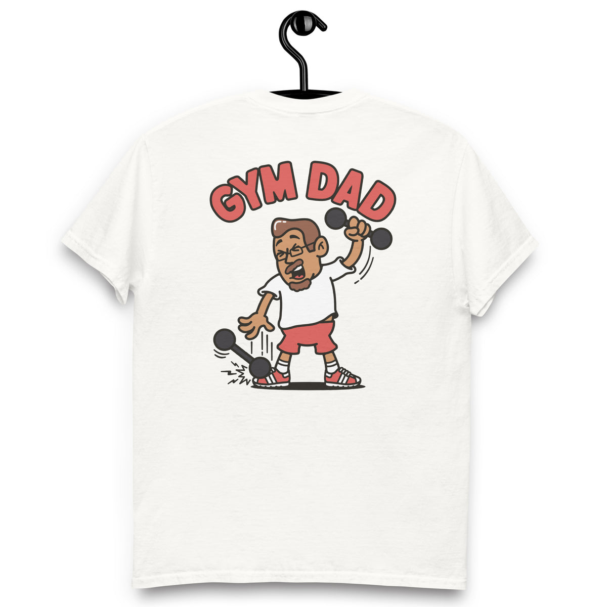 Gym Brown Hair Tan Skin Tone Glasses Medium Moustache & Chin Beard Dad T-Shirt