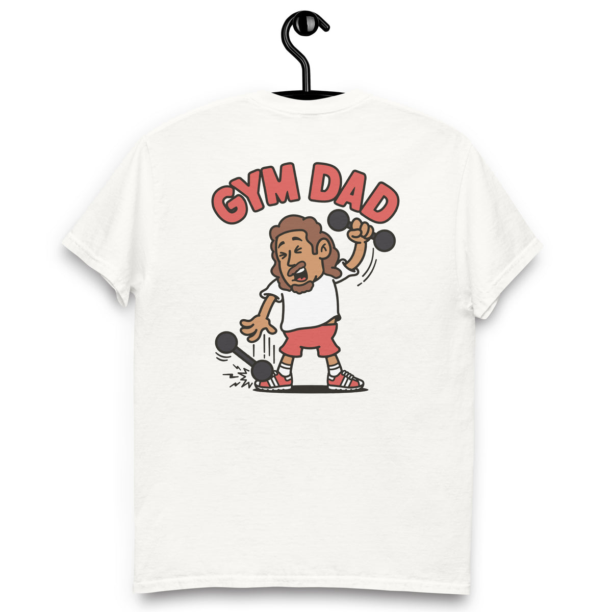 Gym Brown Hair Tan Skin Tone No-Glasses Long Moustache & Chin Beard Dad T-Shirt
