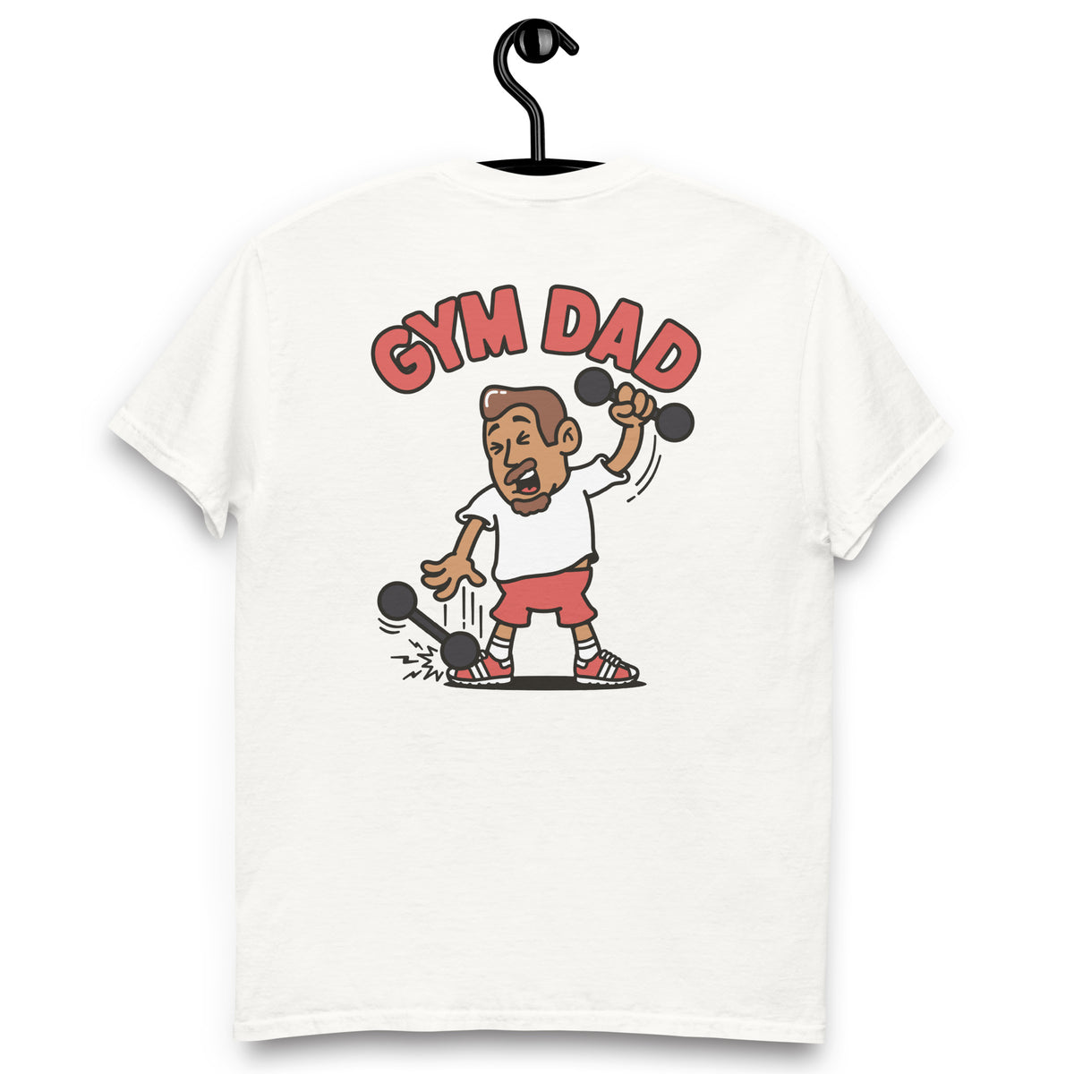 Gym Brown Hair Tan Skin Tone No-Glasses Medium Moustache & Chin Beard Dad T-Shirt