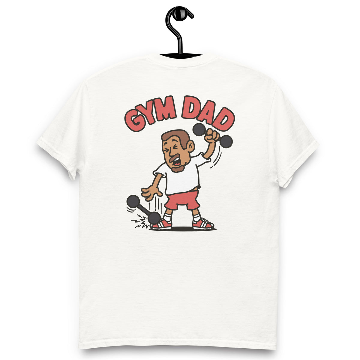 Gym Brown Hair Tan Skin Tone No-Glasses Short Moustache & Chin Beard Dad T-Shirt