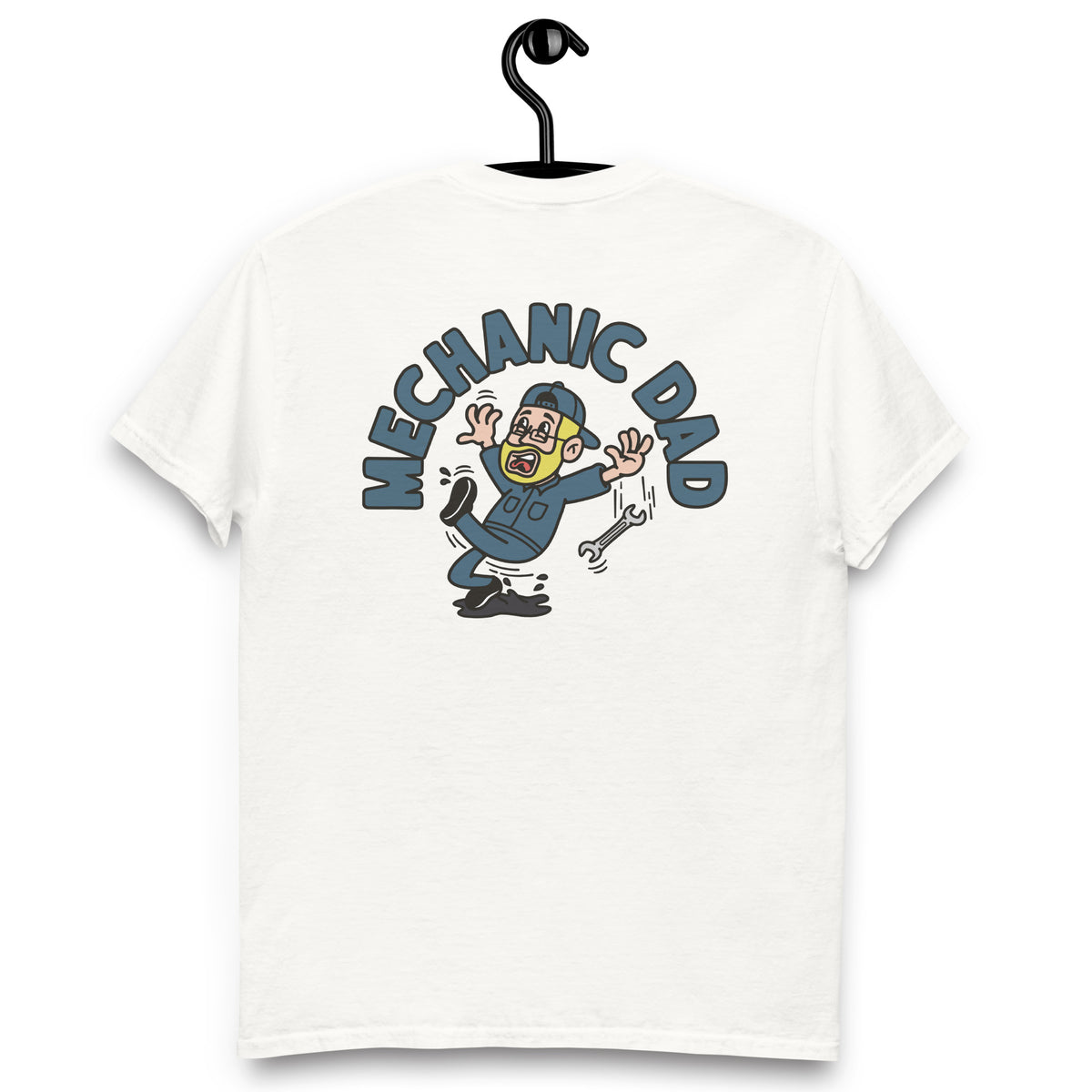 Mechanic Blond Hair Light Skin Tone Glasses Beard Dad T-Shirt