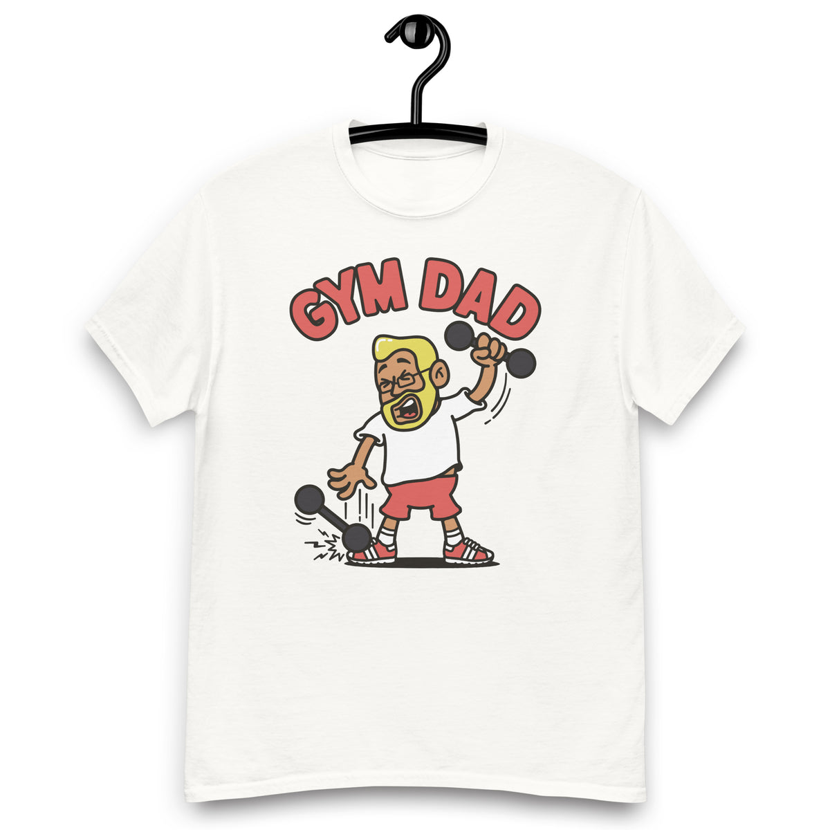 Gym Blond Hair Tan Skin Tone Glasses Medium Beard Dad T-Shirt