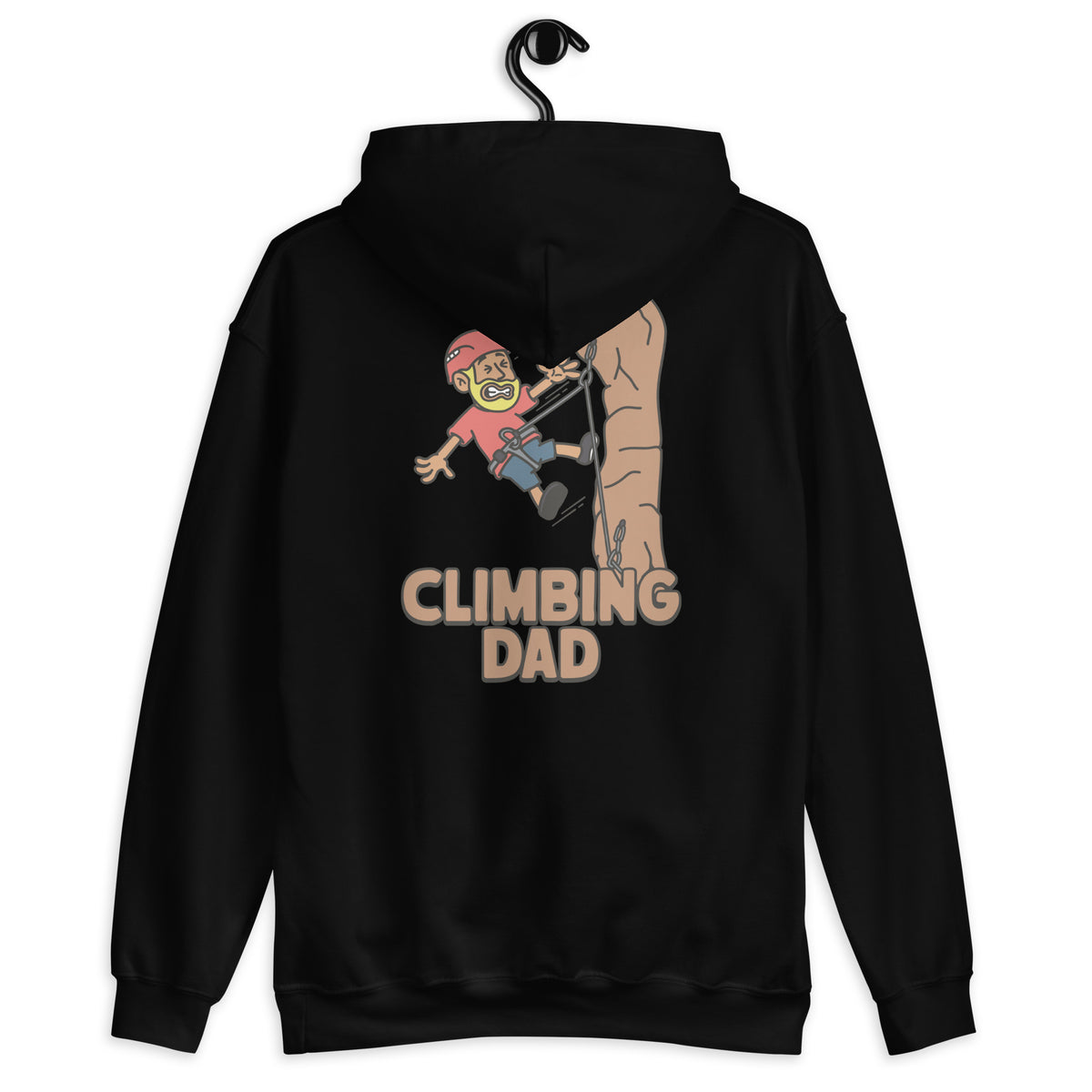 Climbing Blond Hair Tan Skin Tone No-Glasses Beard Dad Hoodie