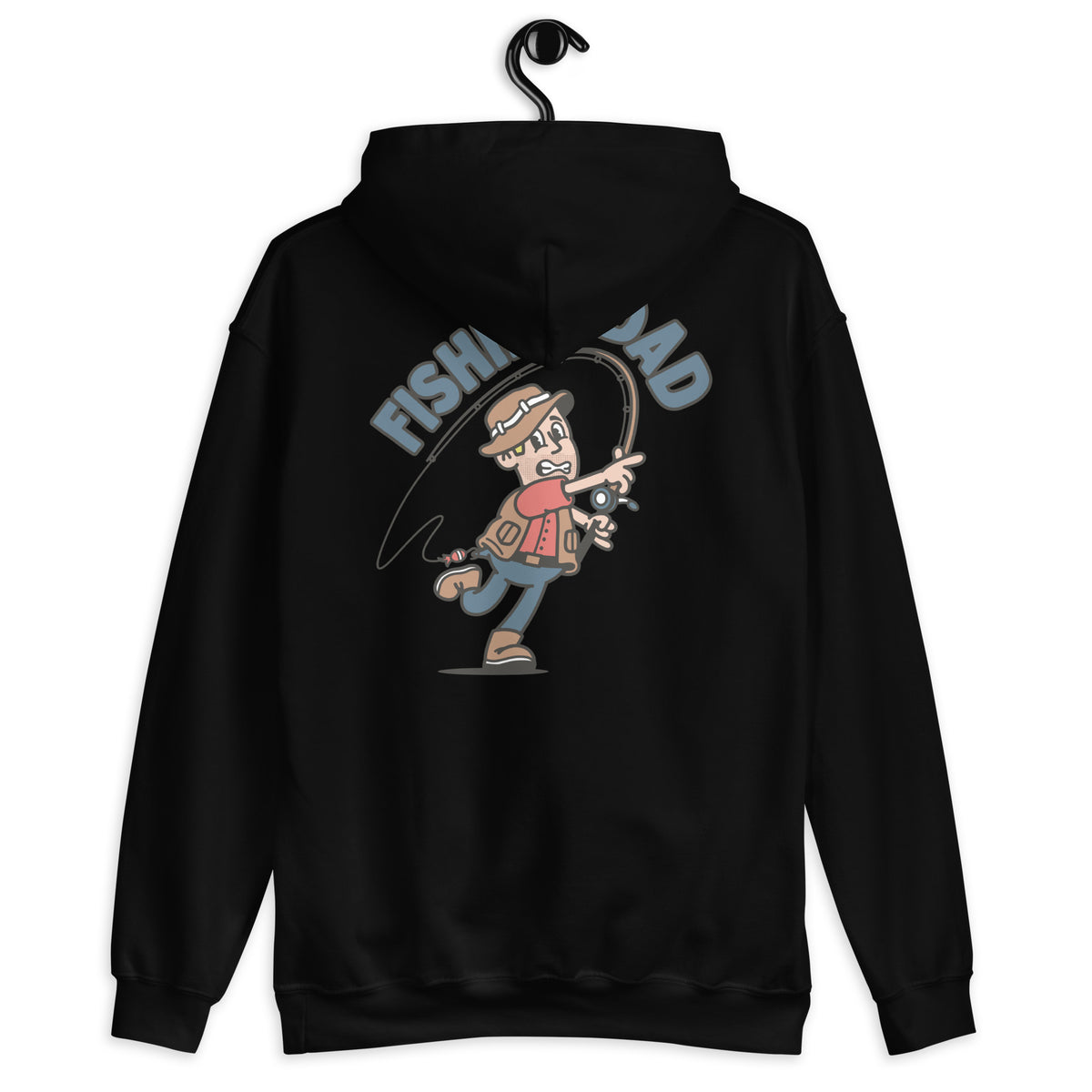 Fishing Blond Hair Light Skin Tone No-Glasses Stubble Dad Hoodie
