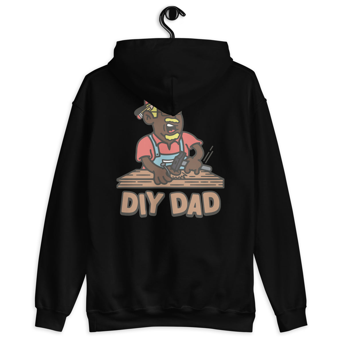DIY Blond Hair Dark Skin Tone Glasses Moustache & Chin Beard Dad Hoodie