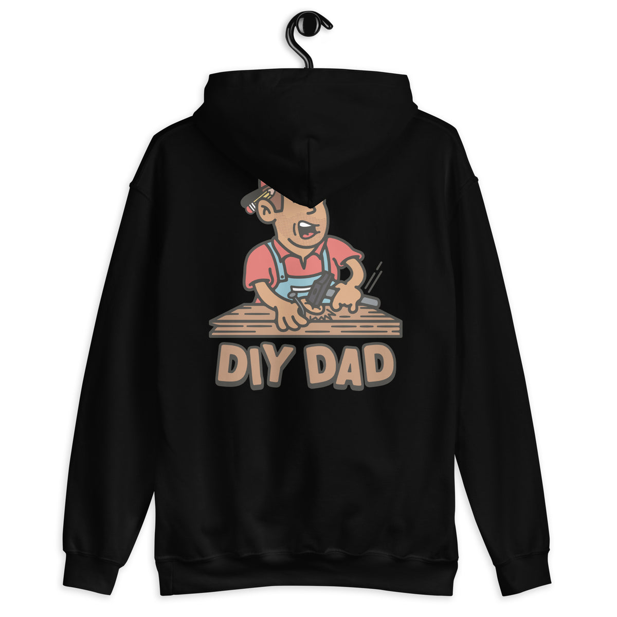DIY Brown Hair Tan Skin Tone No-Glasses Stubble Dad Hoodie