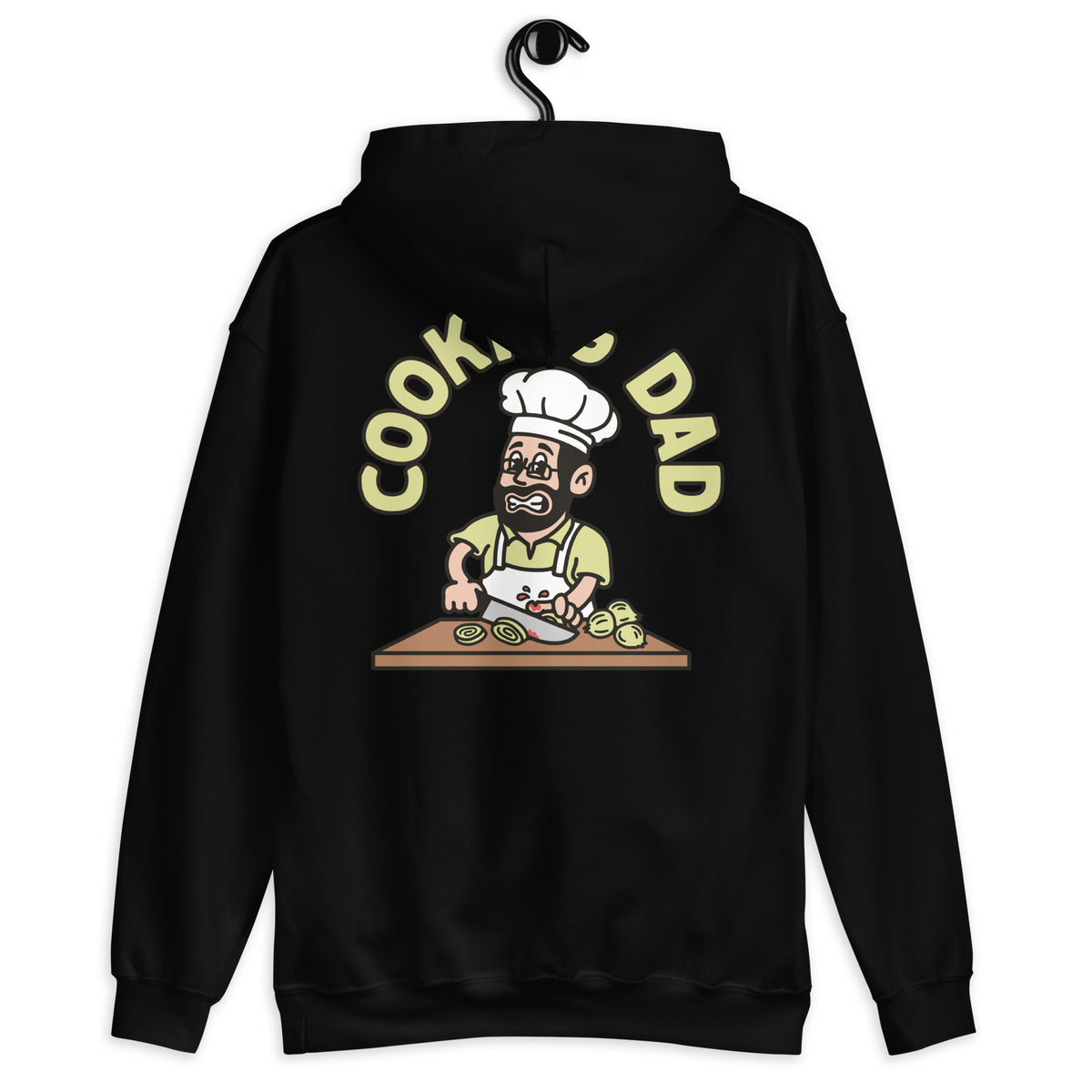 Cooking Black Hair Light Skin Tone Glasses Beard Dad Hoodie