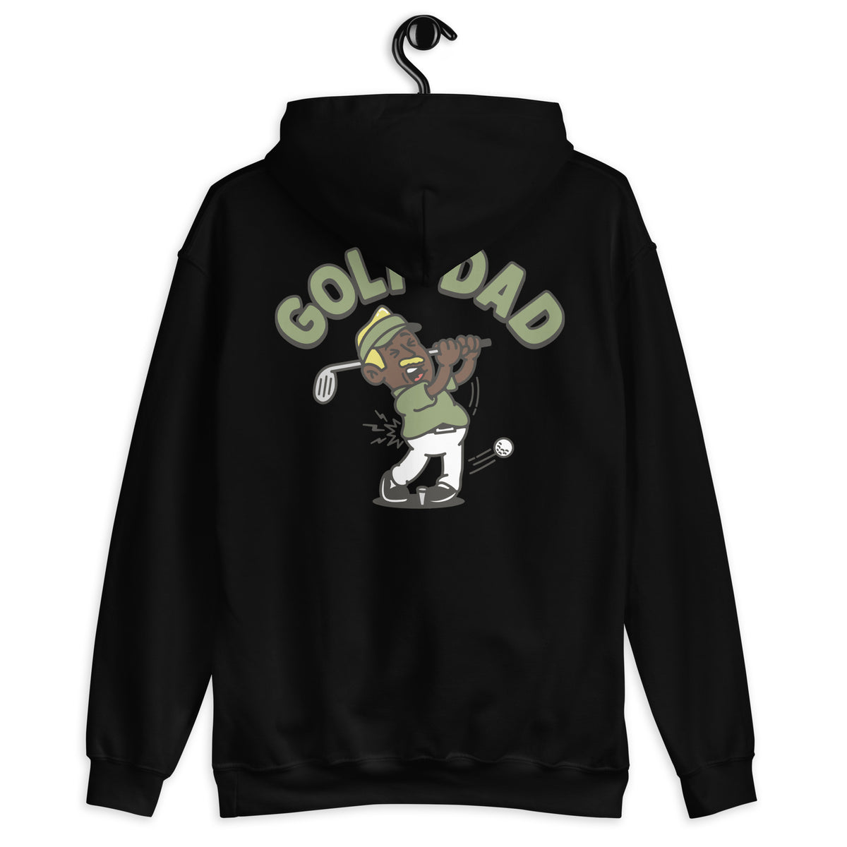 Golf Blond Hair Dark Skin Tone No-Glasses Moustache Dad Hoodie