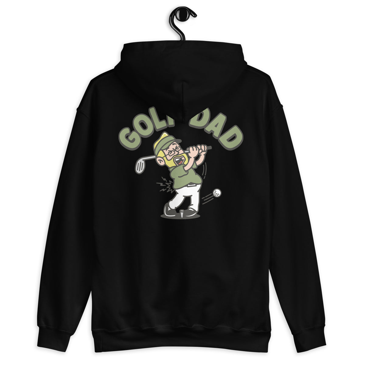 Golf Blond Hair Light Skin Tone Glasses Beard Dad Hoodie
