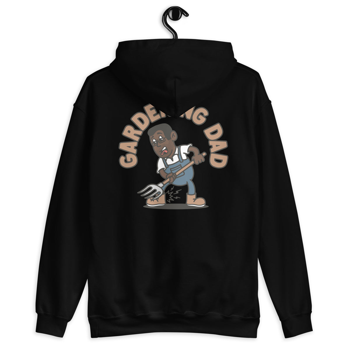 Gardening Black Hair Dark Skin Tone Glasses Short Stubble Dad Hoodie