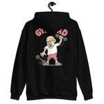 Gym Blond Hair Light Skin Tone Glasses Bald Moustache & Chin Beard Dad Hoodie