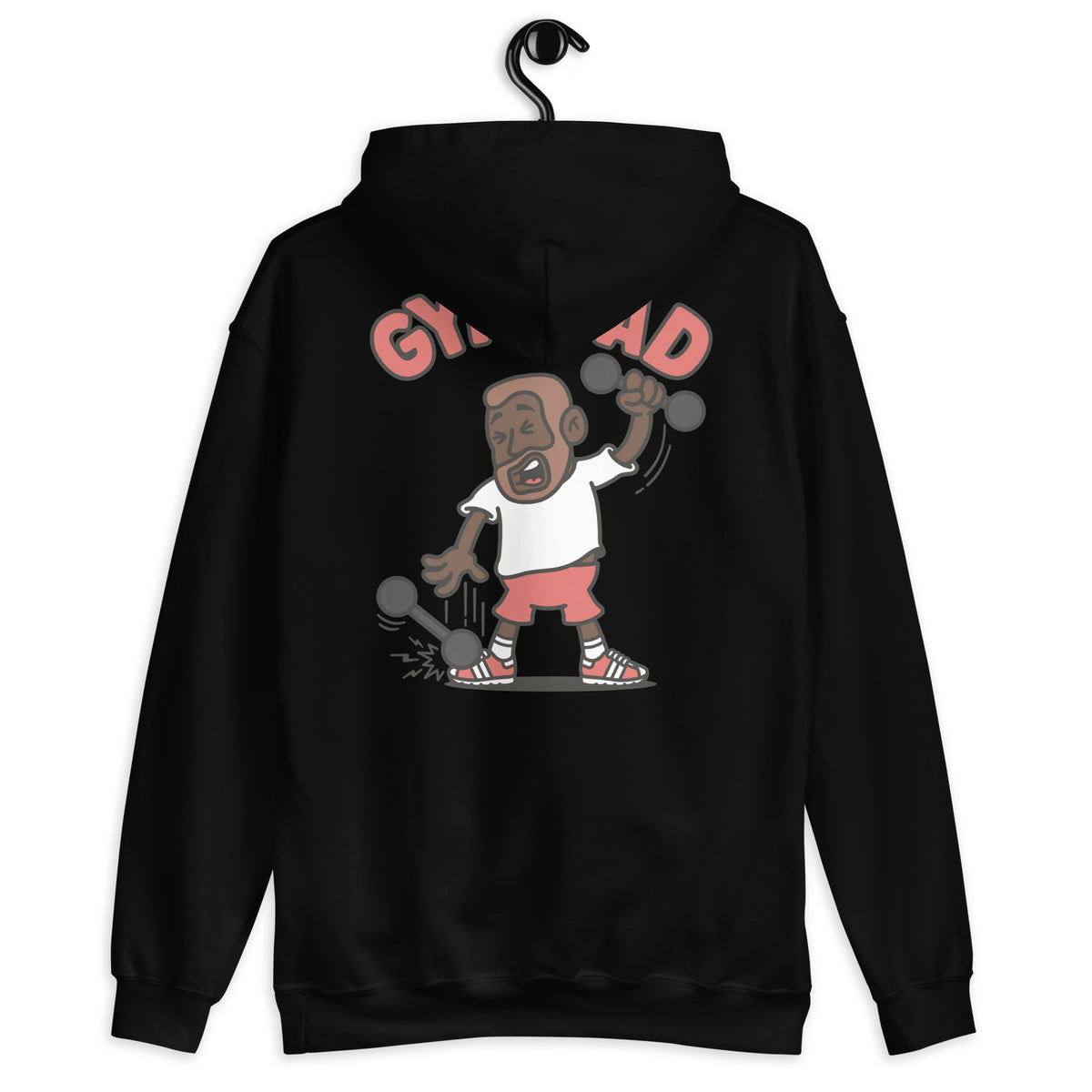 Gym Brown Hair Dark Skin Tone No-Glasses Short Beard Dad Hoodie