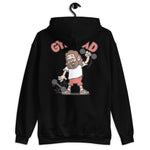 Gym Brown Hair Light Skin Tone Glasses Long Beard Dad Hoodie
