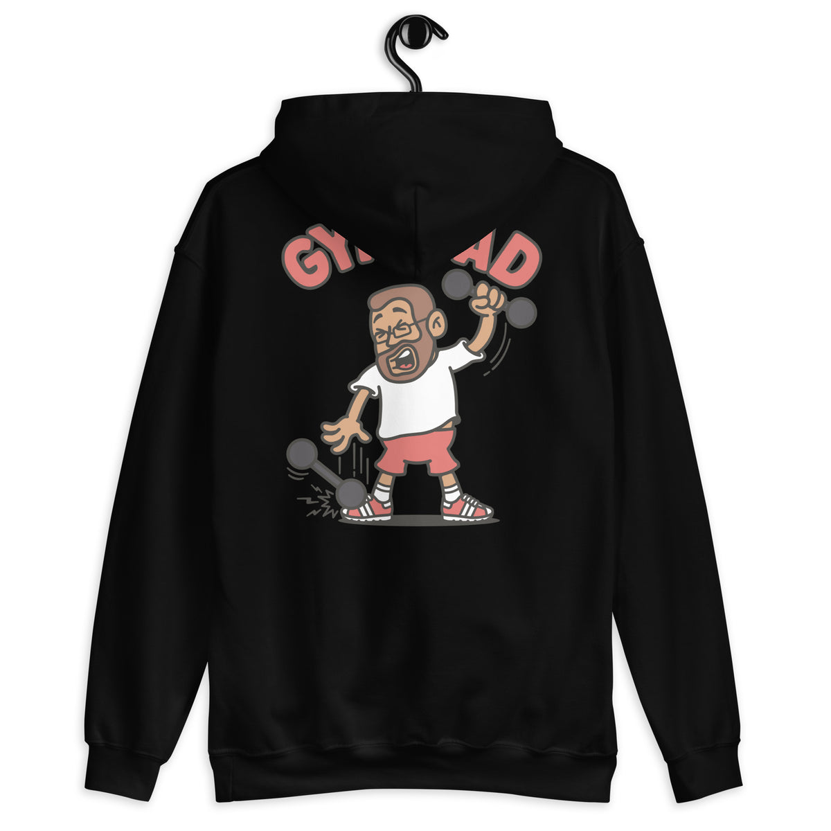 Gym Brown Hair Tan Skin Tone Glasses Short Beard Dad Hoodie