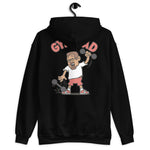 Gym Brown Hair Tan Skin Tone Glasses Short Moustache & Chin Beard Dad Hoodie
