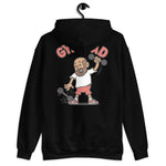 Gym Brown Hair Tan Skin Tone No-Glasses Bald Beard Dad Hoodie