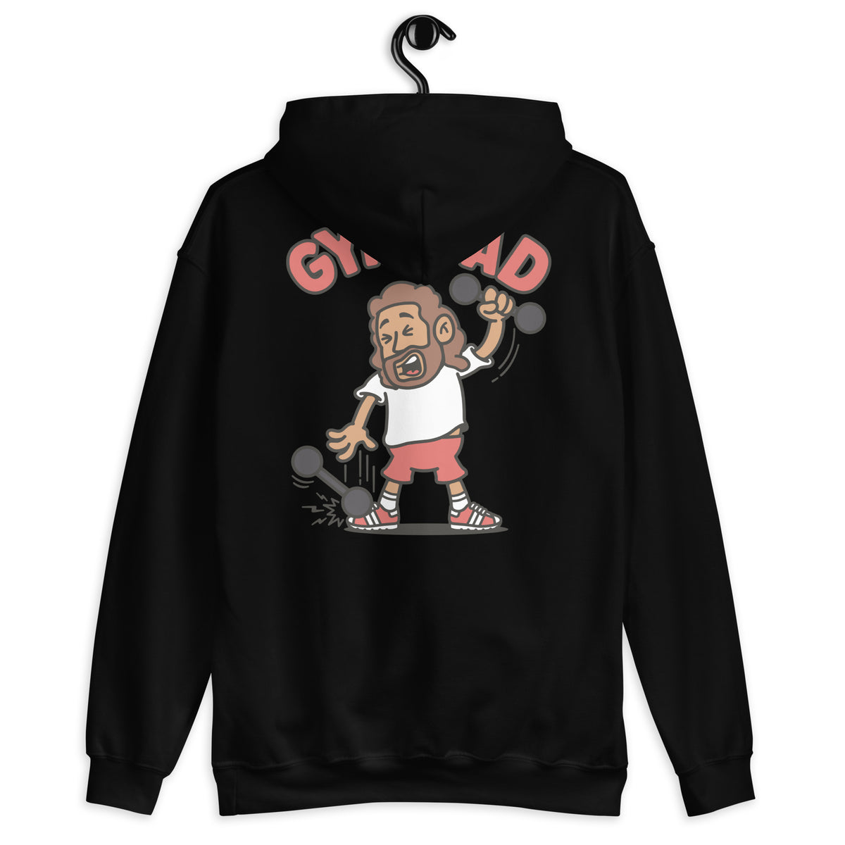 Gym Brown Hair Tan Skin Tone No-Glasses Long Beard Dad Hoodie