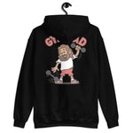 Gym Brown Hair Tan Skin Tone No-Glasses Long Beard Dad Hoodie