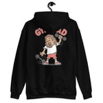 Gym Brown Hair Tan Skin Tone No-Glasses Long Moustache & Chin Beard Dad Hoodie