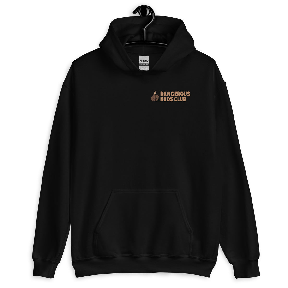 Climbing Black Hair Dark Skin Tone Glasses Beard Dad Hoodie