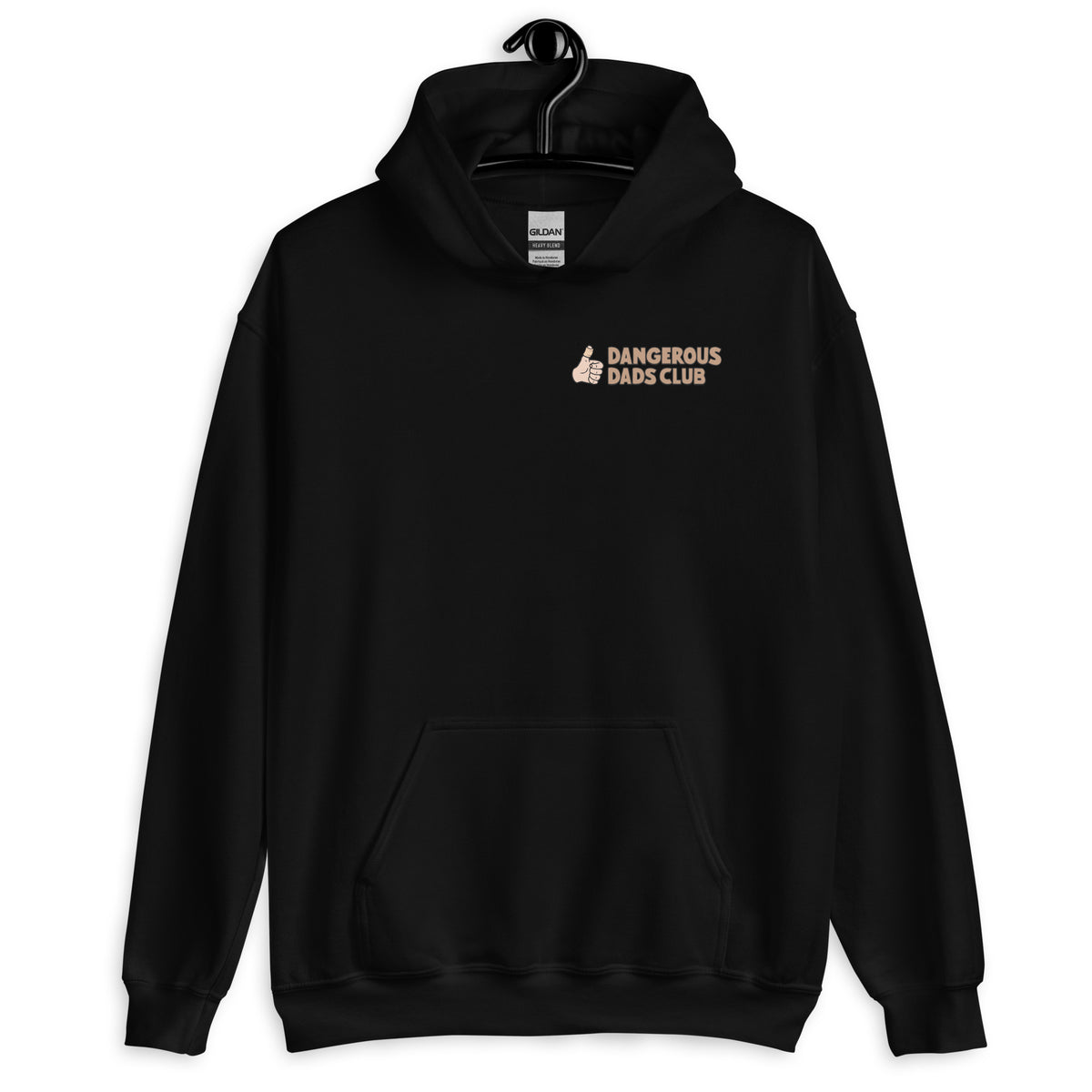 Climbing Black Hair Light Skin Tone No-Glasses Beard Dad Hoodie