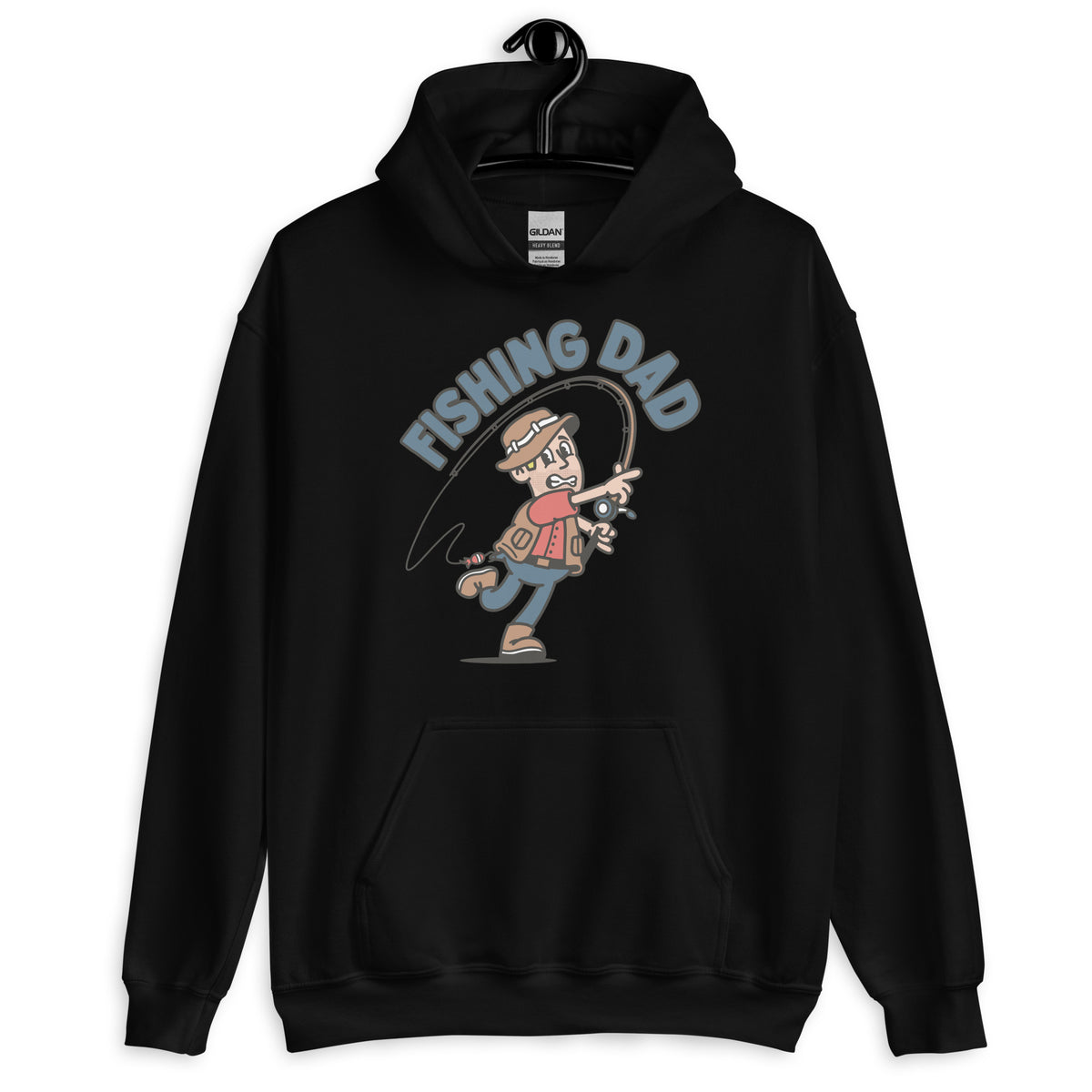 Fishing Blond Hair Light Skin Tone No-Glasses Stubble Dad Hoodie