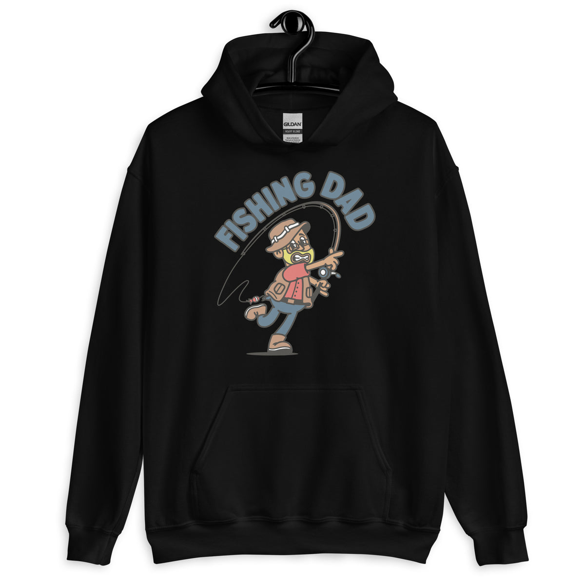 Fishing Blond Hair Tan Skin Tone Glasses Beard Dad Hoodie