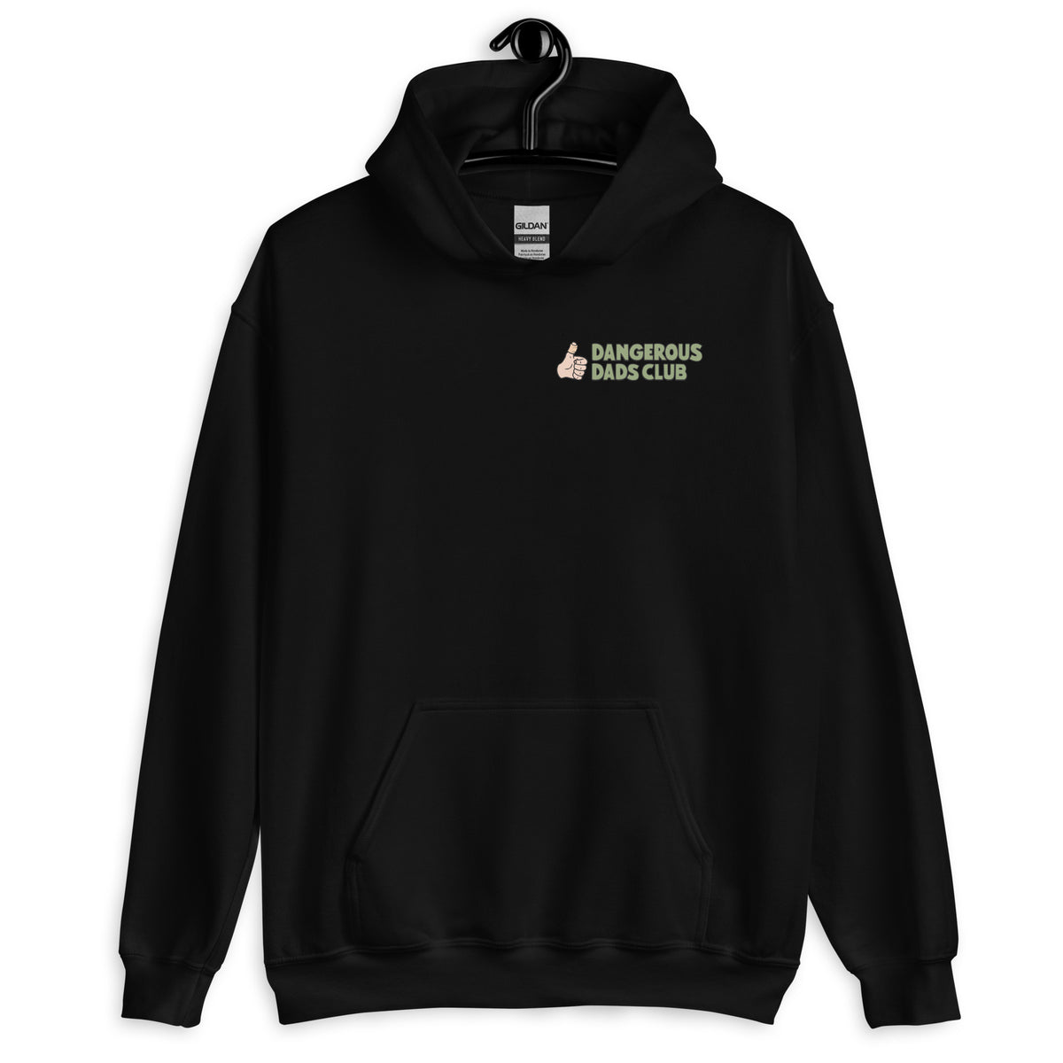Golf Black Hair Light Skin Tone Glasses Moustache Dad Hoodie