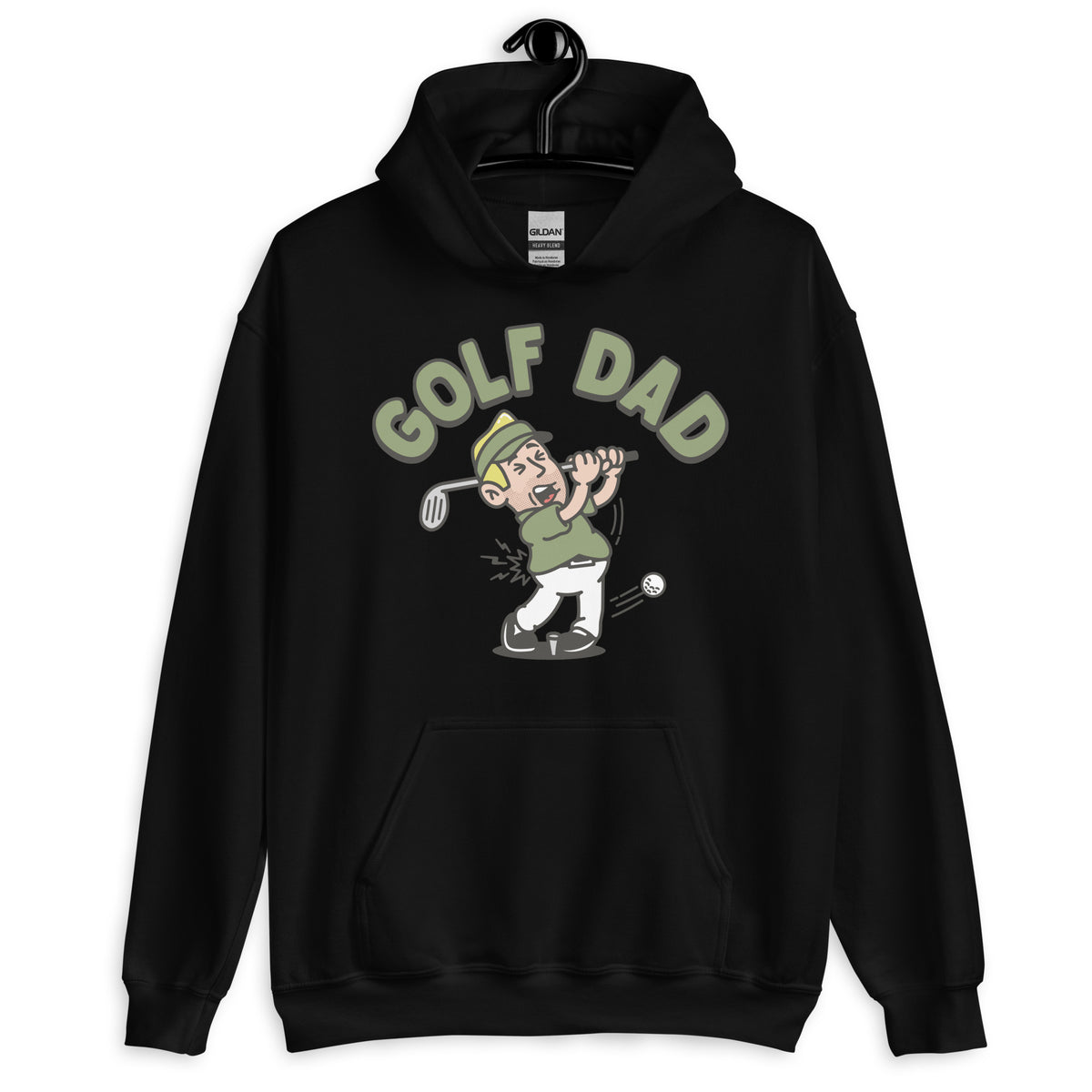 Golf Blond Hair Light Skin Tone No-Glasses Stubble Dad Hoodie