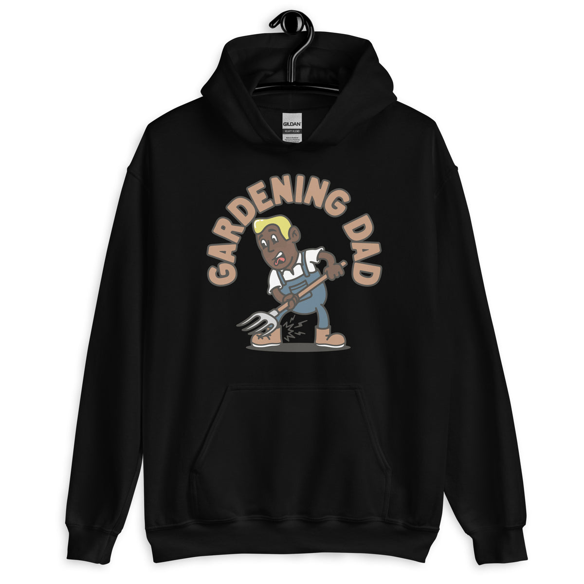 Gardening Blond Hair Dark Skin Tone No-Glasses Medium Stubble Dad Hoodie