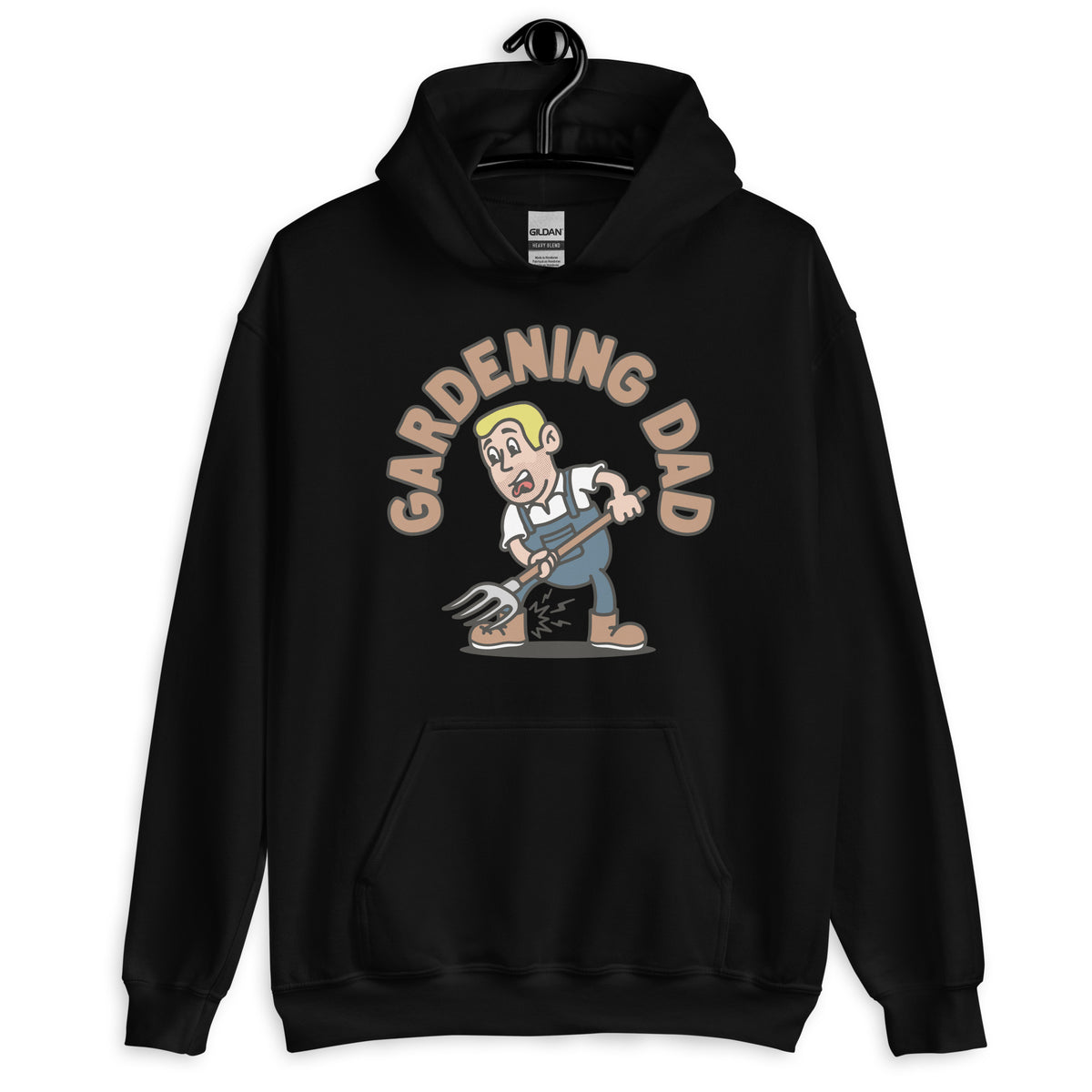 Gardening Blond Hair Light Skin Tone No-Glasses Short Stubble Dad Hoodie