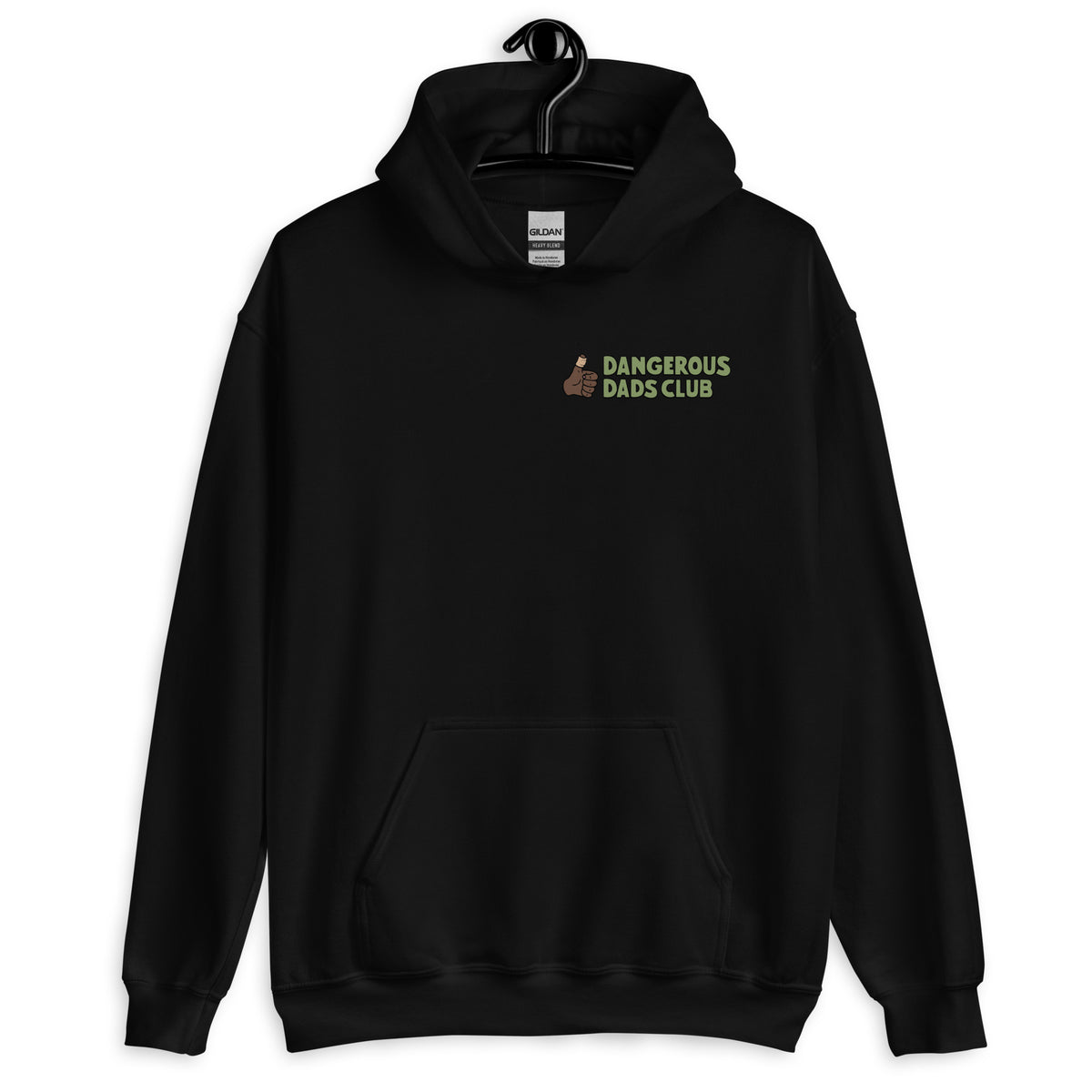 Dangerous Dads Club Hoodie - Green logo with dark thumb