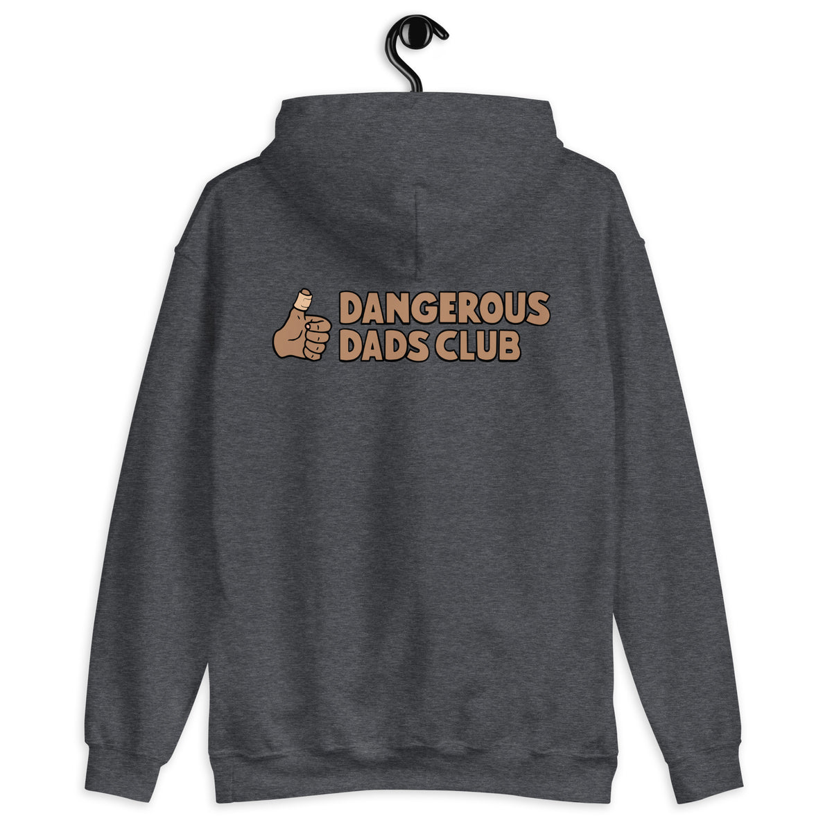 Dangerous Dads Club Hoodie - brown logo with tan thumb