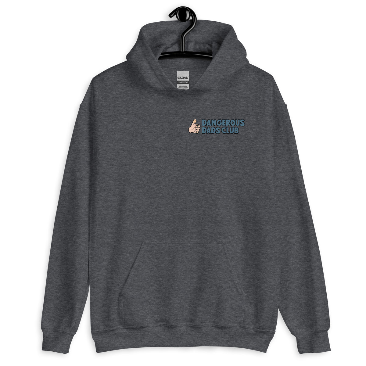 Dangerous Dads Club Hoodie - blue logo with light thumb