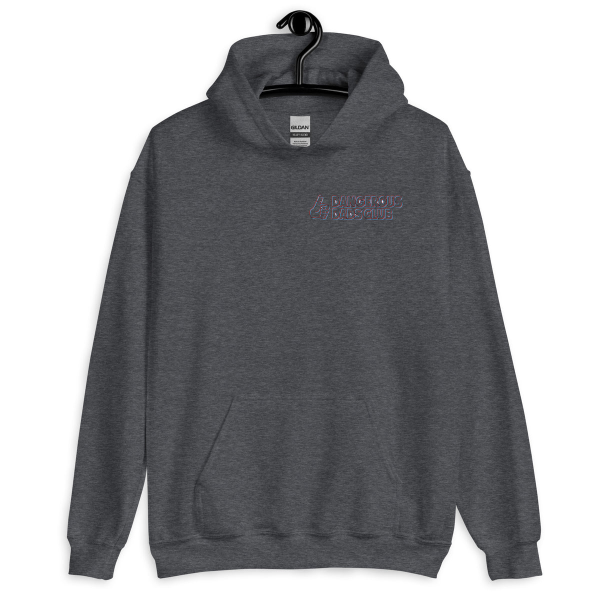 Dangerous Dads Club Hoodie - red-blue outline logo