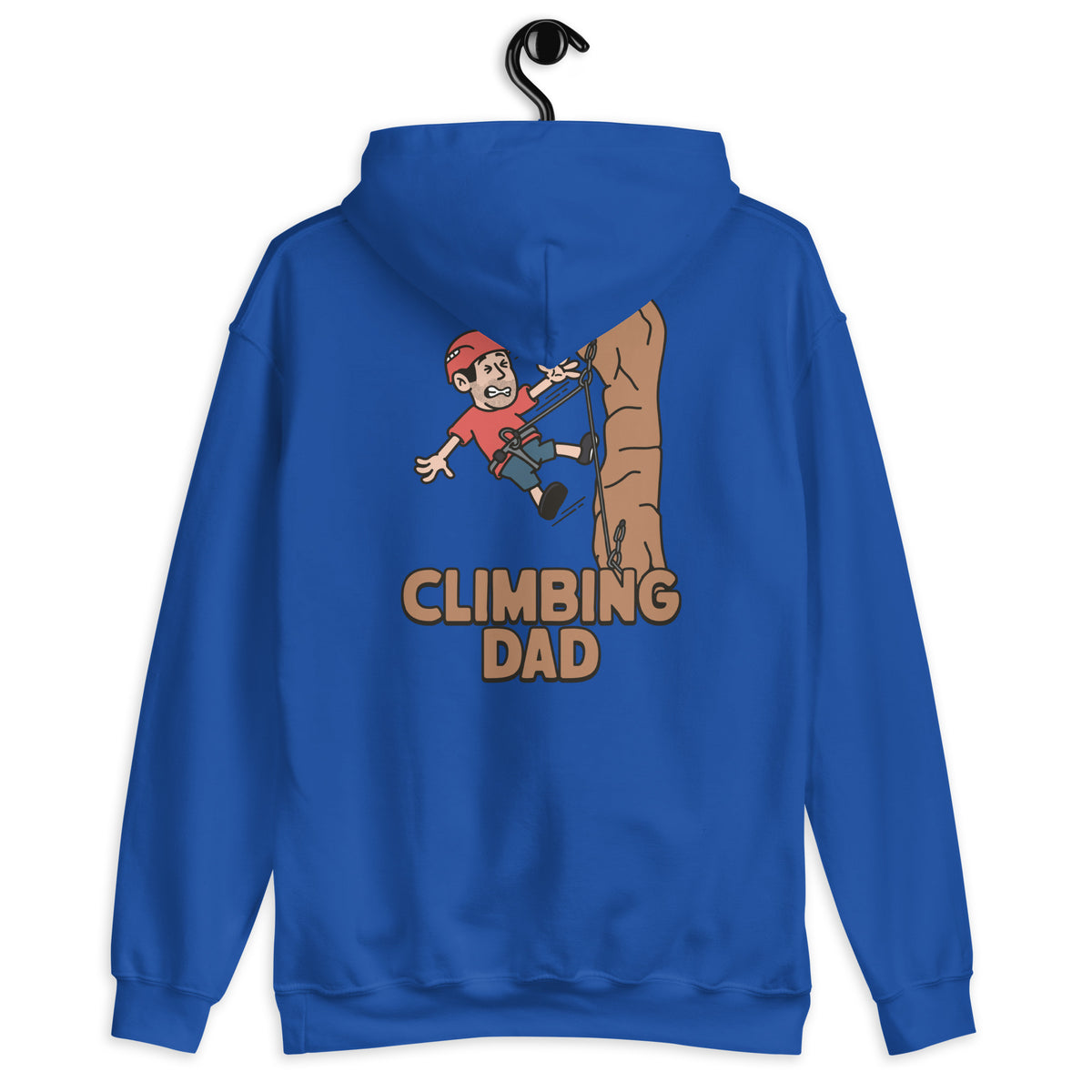 Climbing Black Hair Light Skin Tone No-Glasses Stubble Dad Hoodie