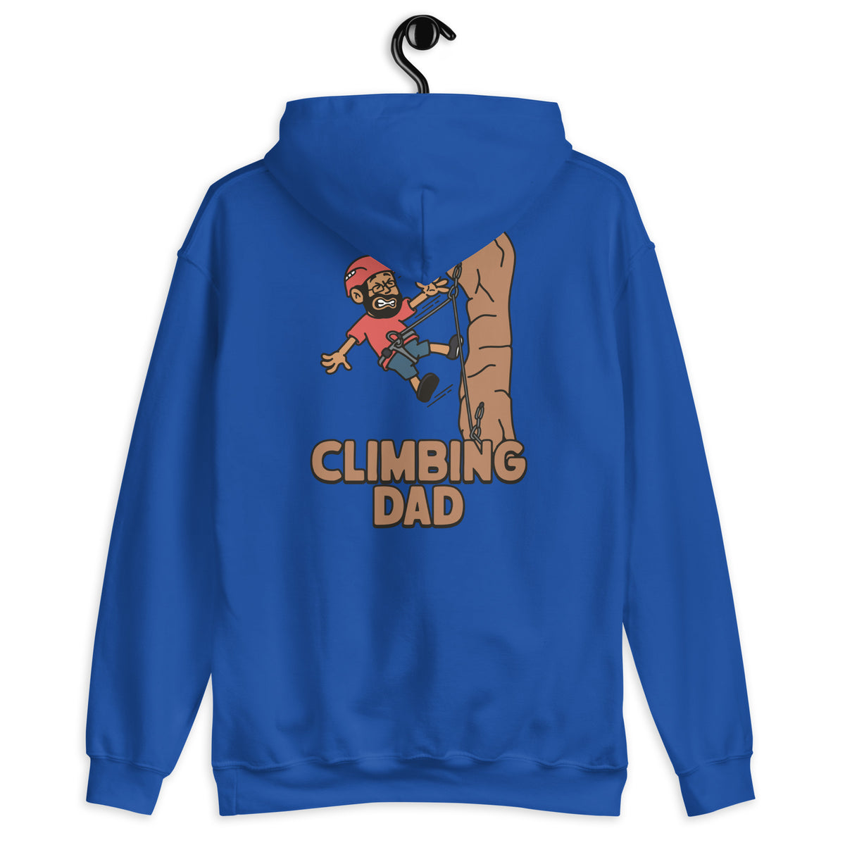 Climbing Black Hair Tan Skin Tone Glasses Beard Dad Hoodie