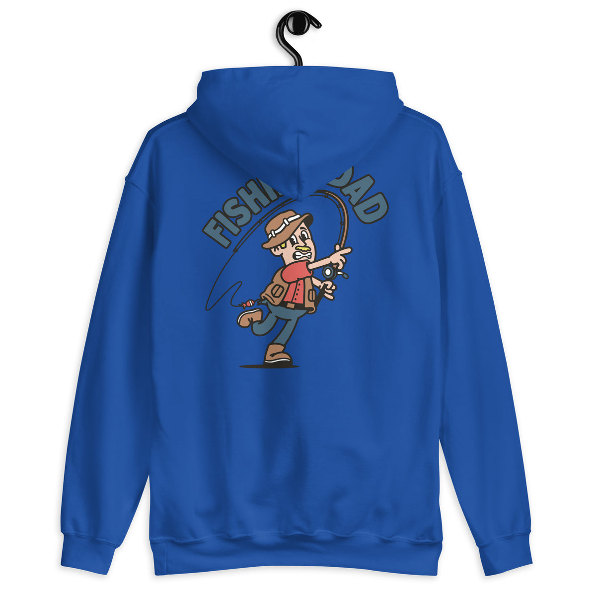 Fishing Blond Hair Light Skin Tone No-Glasses Moustache Dad Hoodie