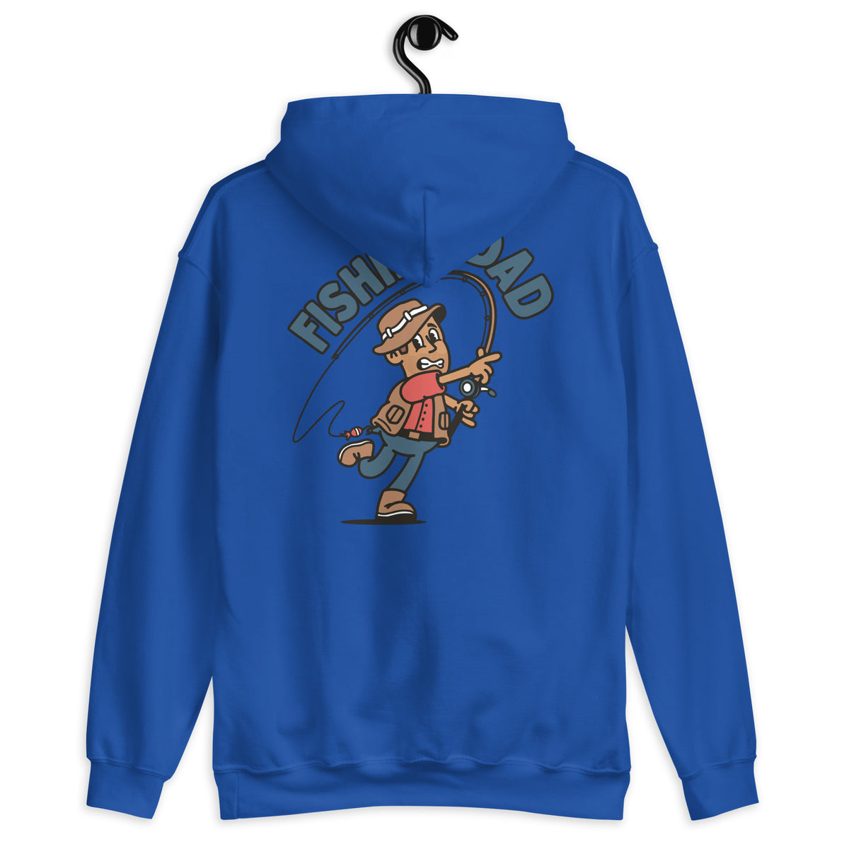 Fishing Brown Hair Tan Skin Tone No-Glasses Stubble Dad Hoodie