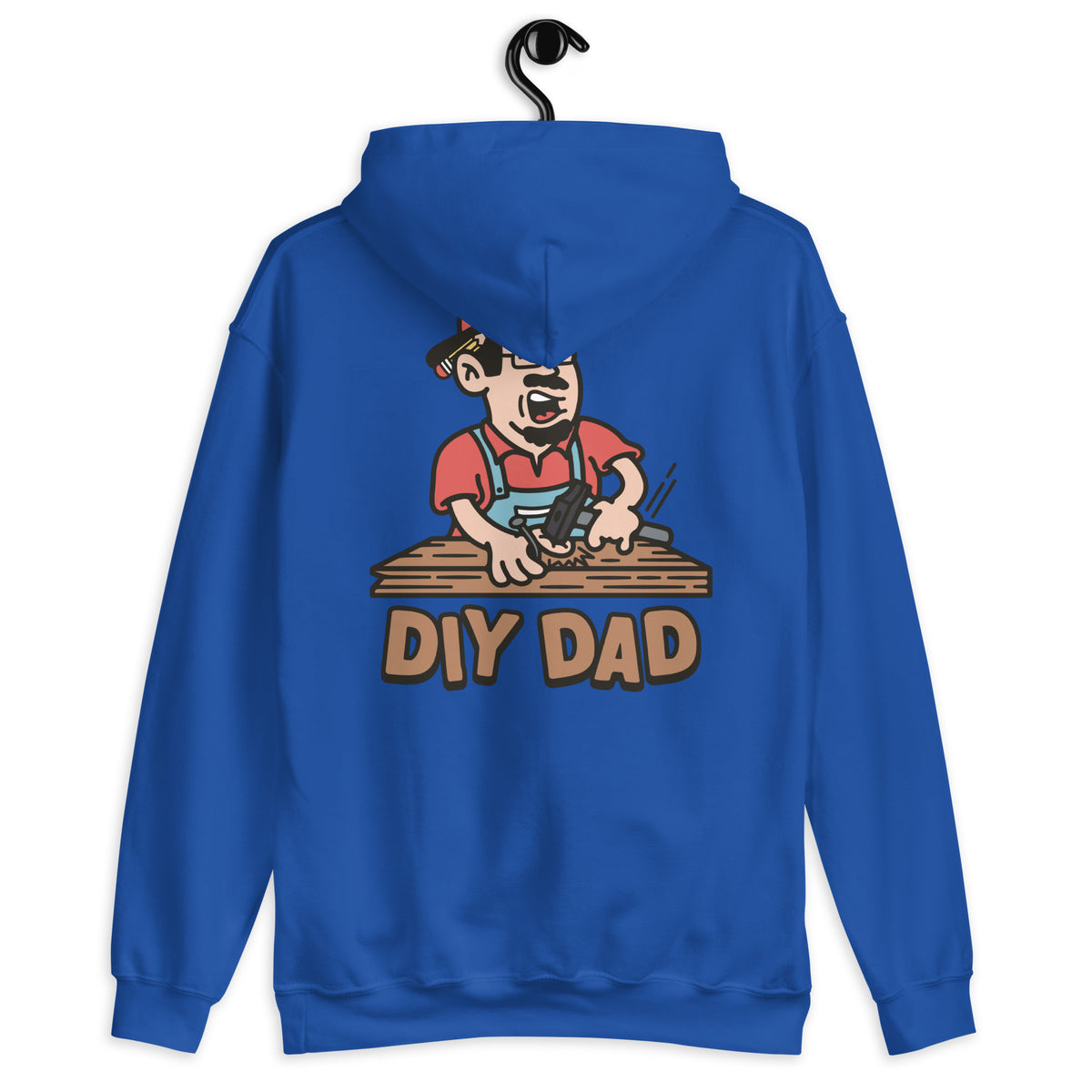DIY Black Hair Light Skin Tone Glasses Moustache & Chin Beard Dad Hoodie
