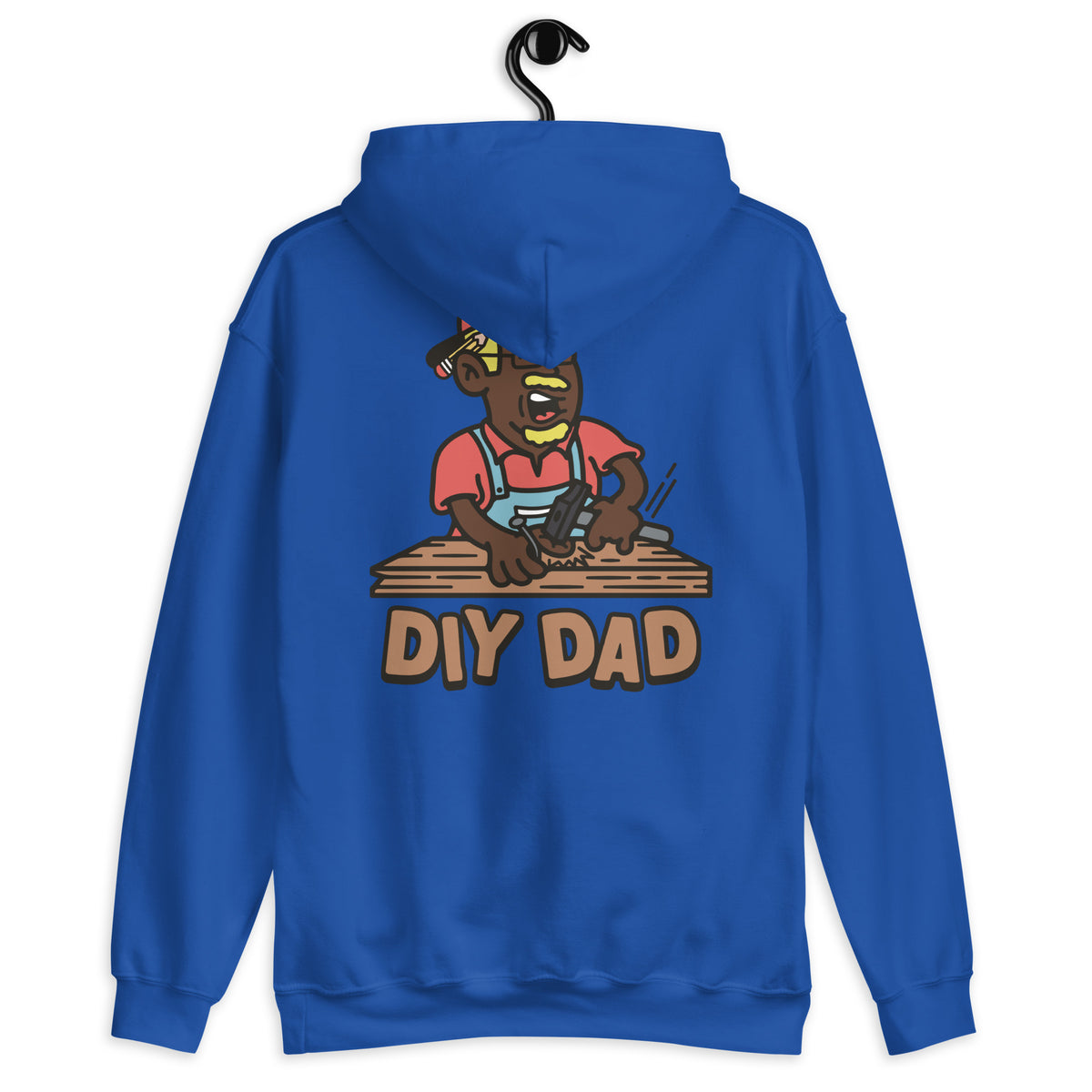 DIY Blond Hair Dark Skin Tone Glasses Moustache & Chin Beard Dad Hoodie