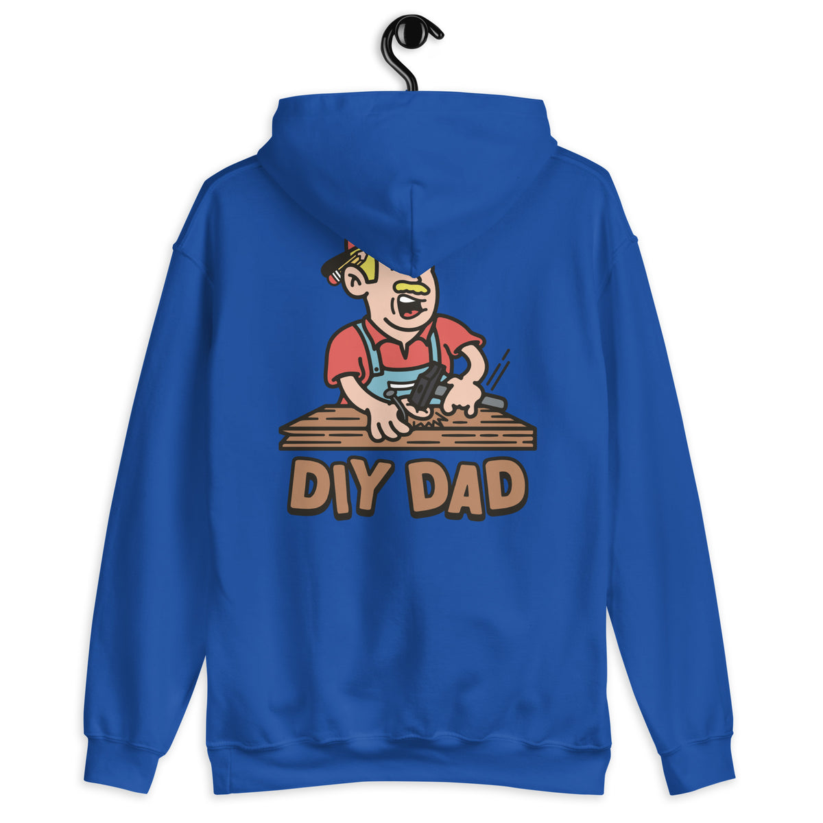 DIY Blond Hair Light Skin Tone No-Glasses Moustache Dad Hoodie