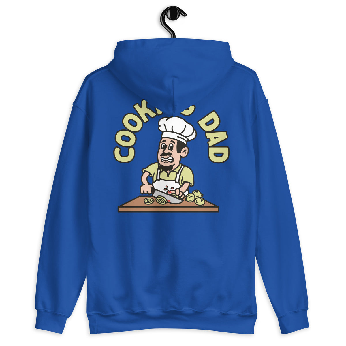 Cooking Black Hair Light Skin Tone No-Glasses Moustache & Chin Beard Dad Hoodie