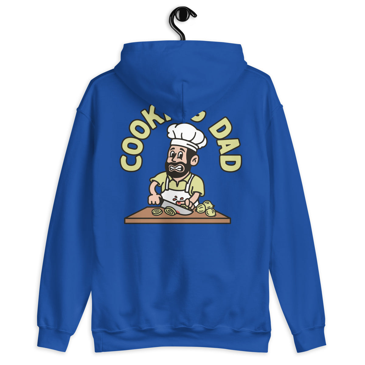 Cooking Black Hair Light Skin Tone No-Glasses Beard Dad Hoodie