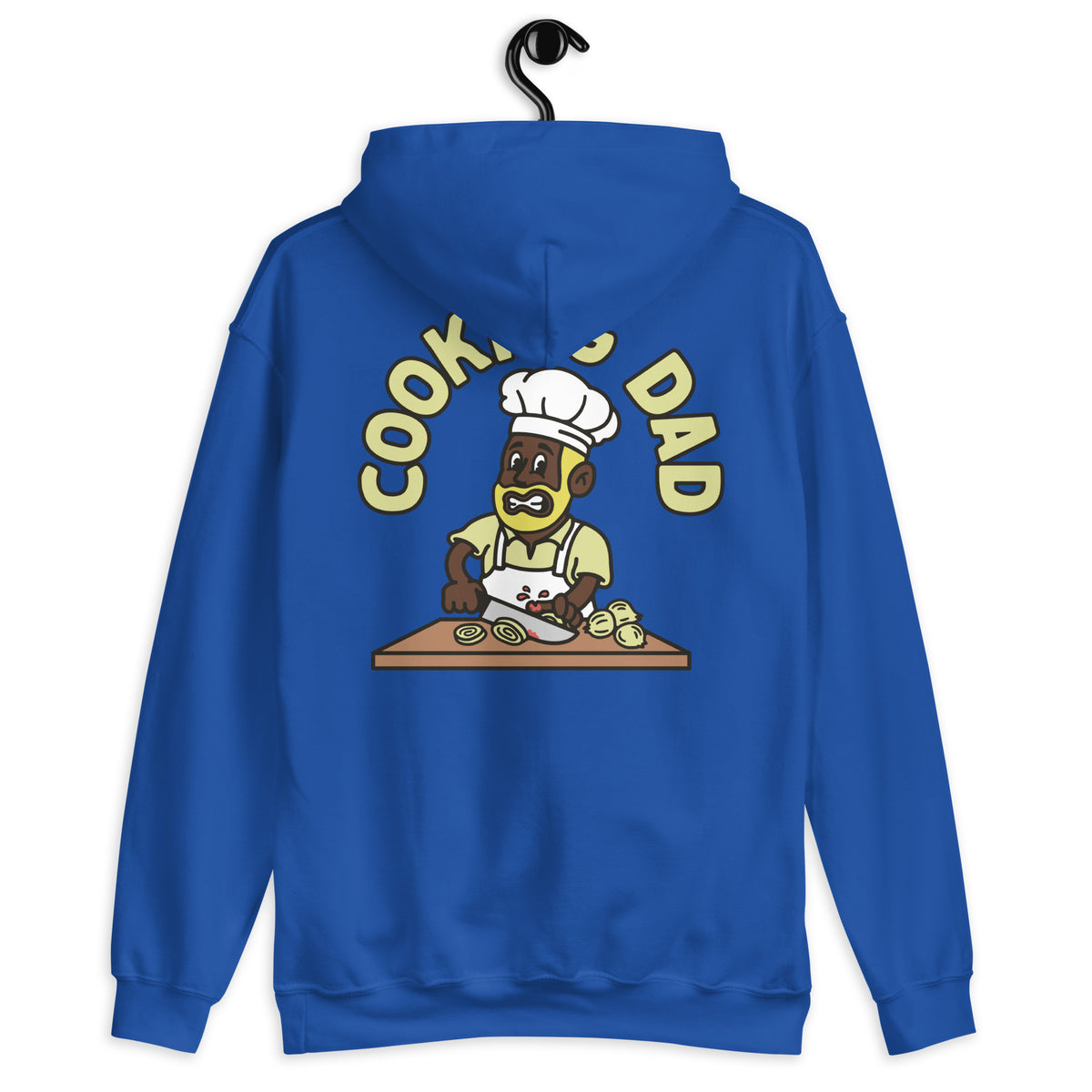 Cooking Blond Hair Dark Skin Tone No-Glasses Beard Dad Hoodie