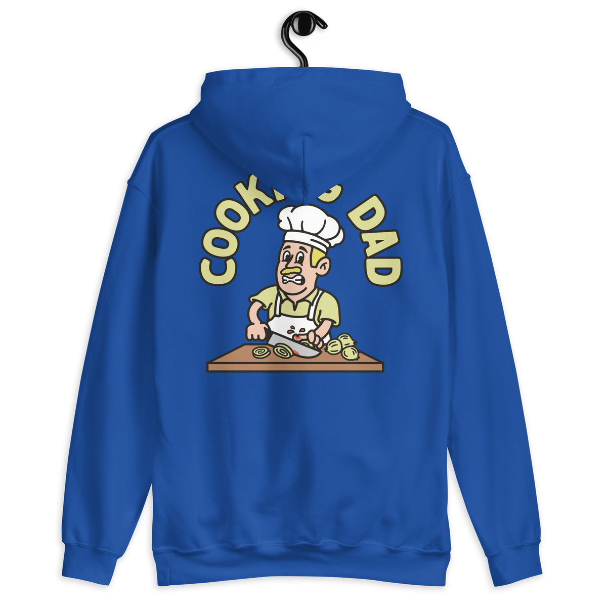 Cooking Blond Hair Light Skin Tone No-Glasses Moustache Dad Hoodie