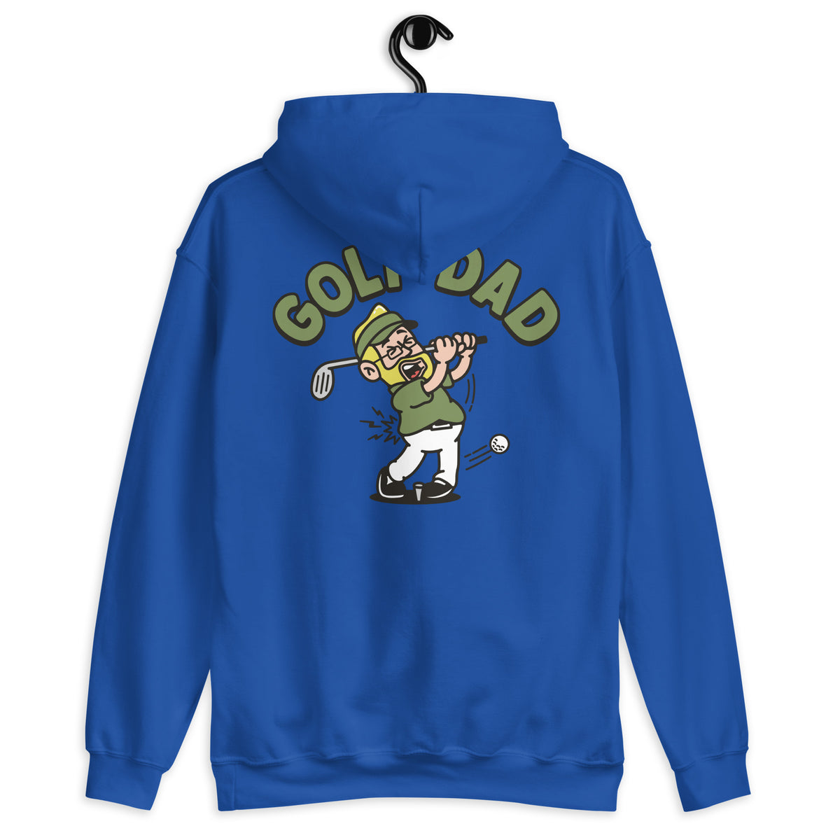 Golf Blond Hair Light Skin Tone Glasses Beard Dad Hoodie