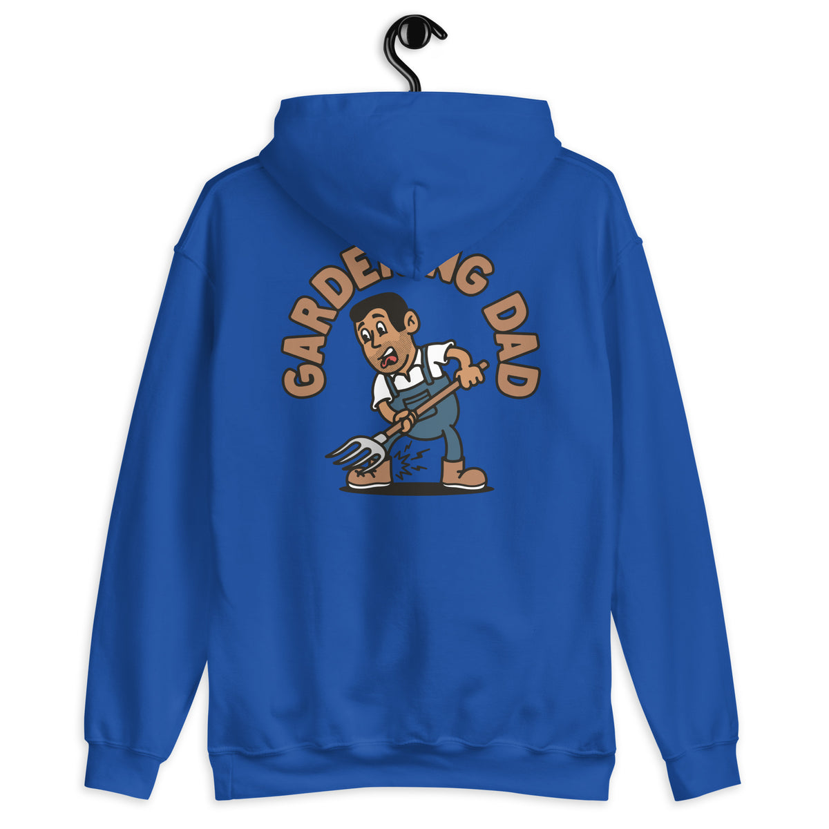 Gardening Black Hair Tan Skin Tone No-Glasses Short Stubble Dad Hoodie