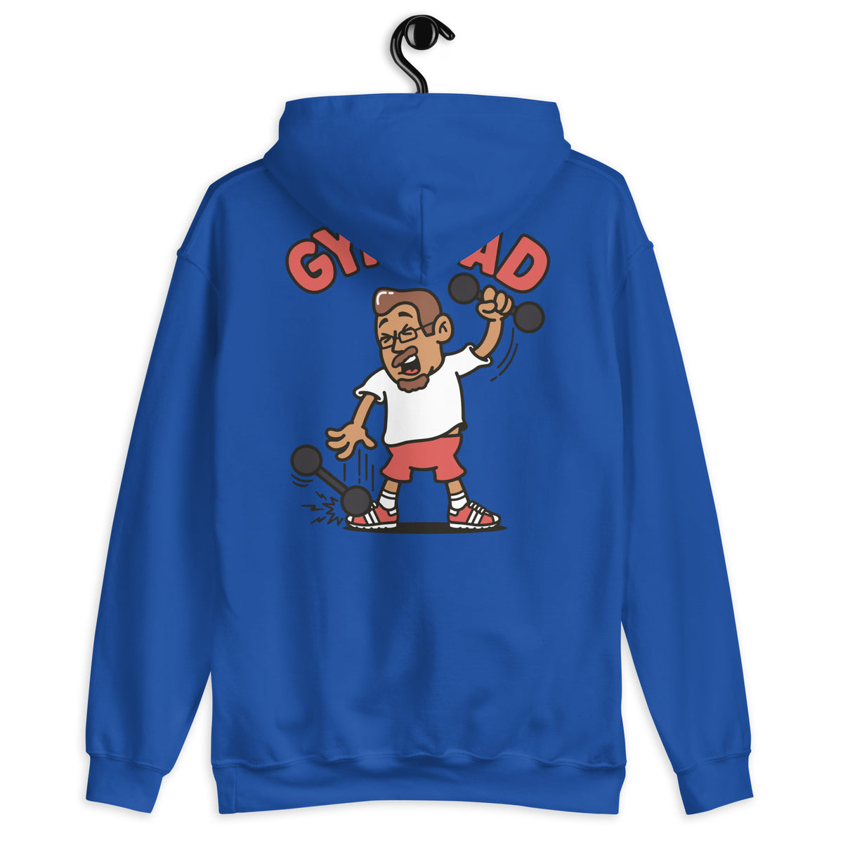 Gym Brown Hair Tan Skin Tone Glasses Medium Moustache & Chin Beard Dad Hoodie