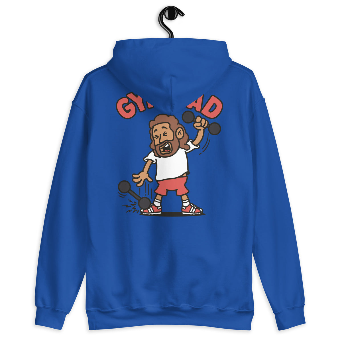 Gym Brown Hair Tan Skin Tone No-Glasses Long Beard Dad Hoodie